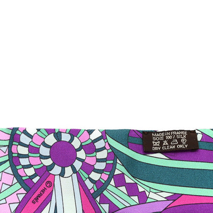 Hermes Silk Les Flots du Cheval Twilly Rose Vert Multicolor 3 of 3