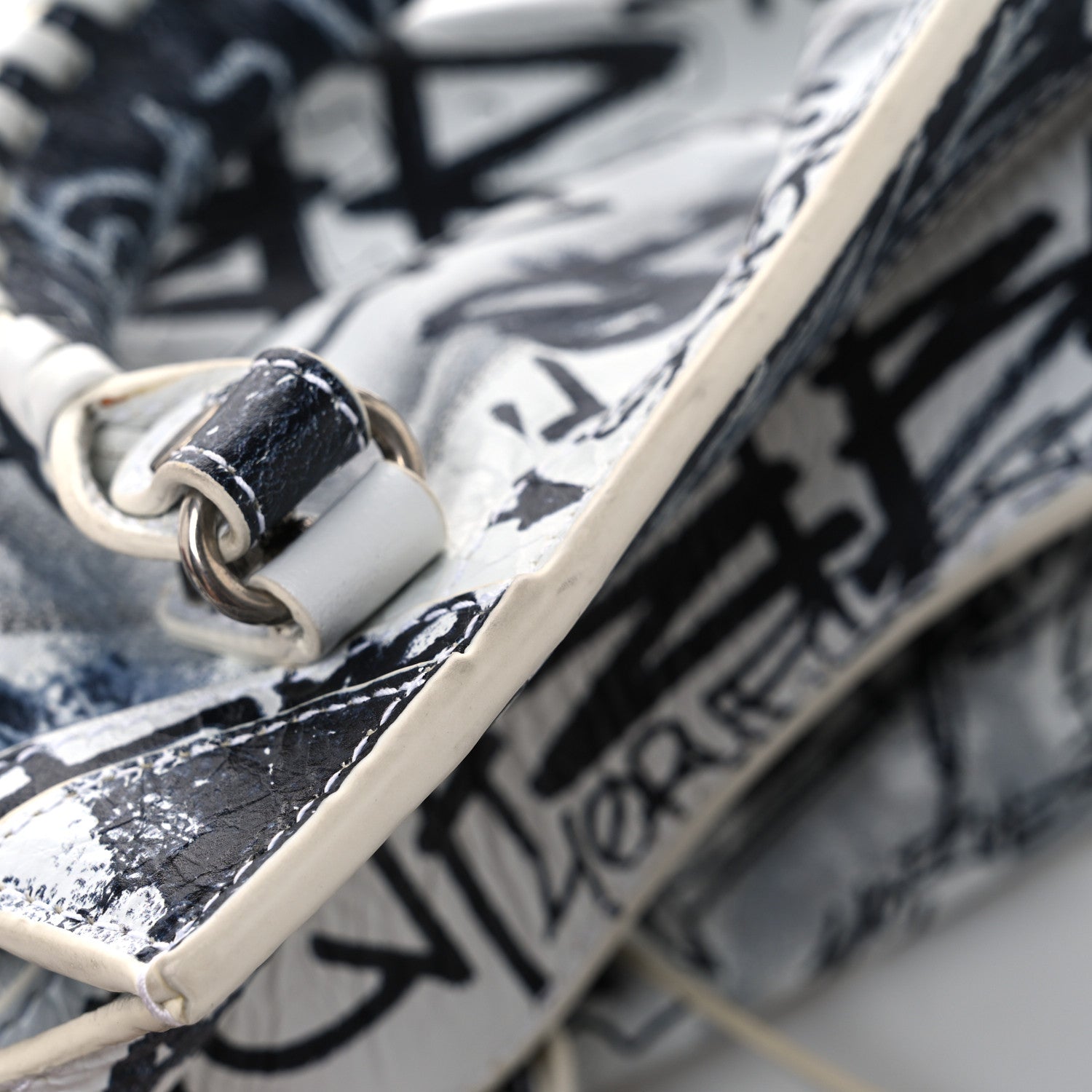 Balenciaga Agneau Arena Graffiti Neo Cagole Handbag XS White Black 13 of 13