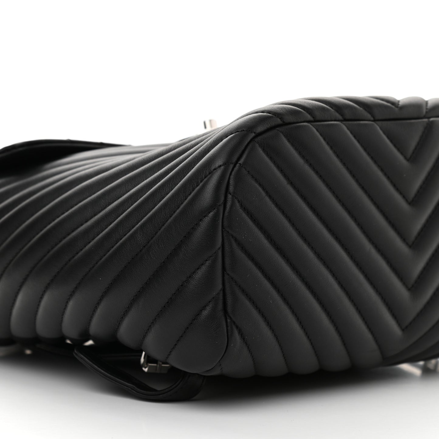 Calfskin Chevron Quilted Large Urban Spirit Backpack Black