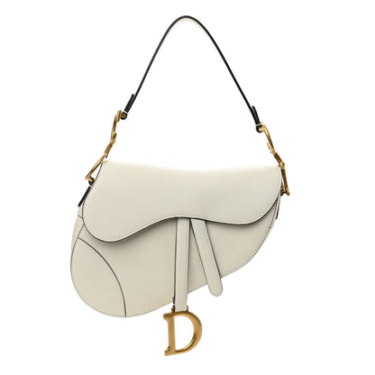 Christian Dior Grained Calfskin Saddle Bag White 1 of 10