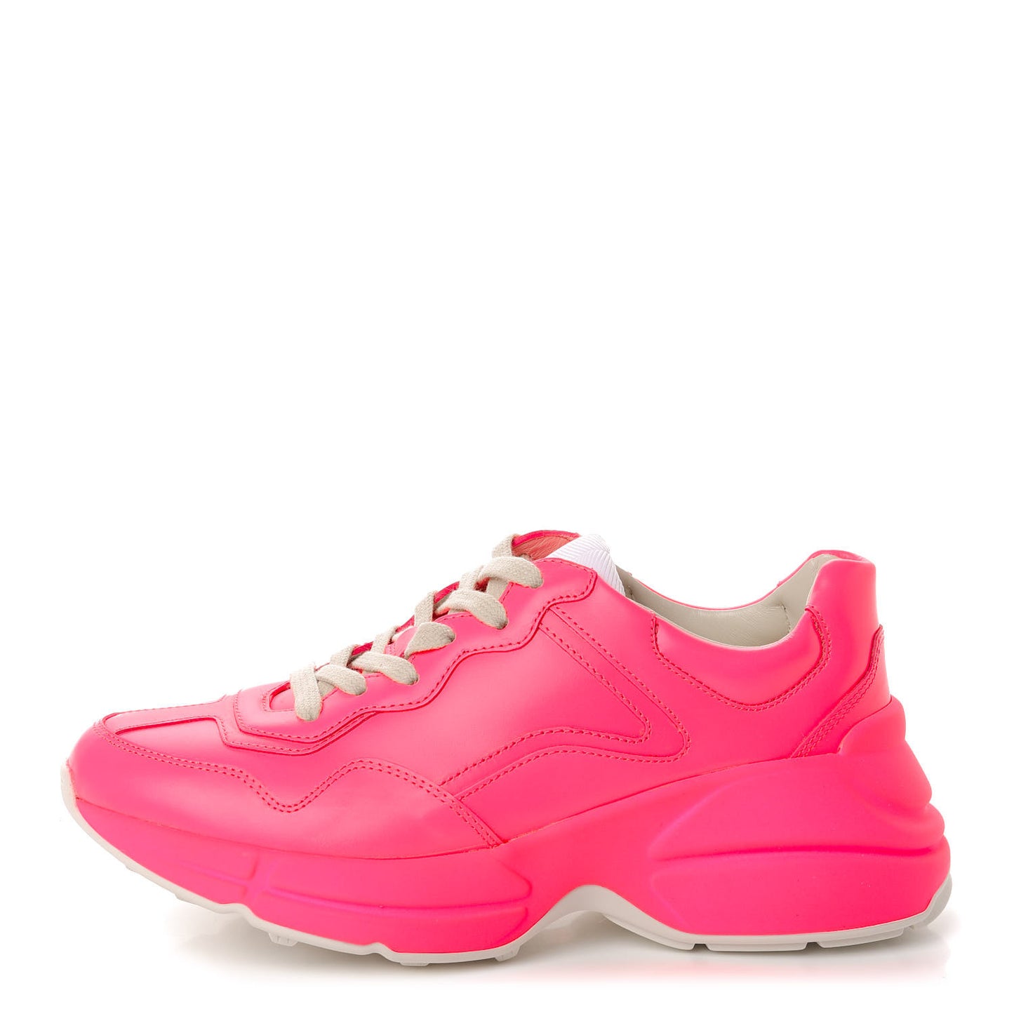 Calfskin Womens Rhyton Sneakers 36.5 Fluo Fuxia