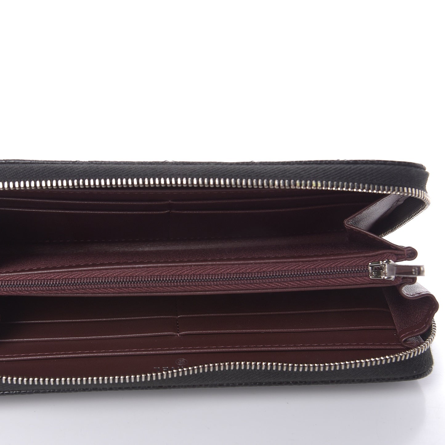 Caviar Quilted Large Gusset Zip Around Wallet Black