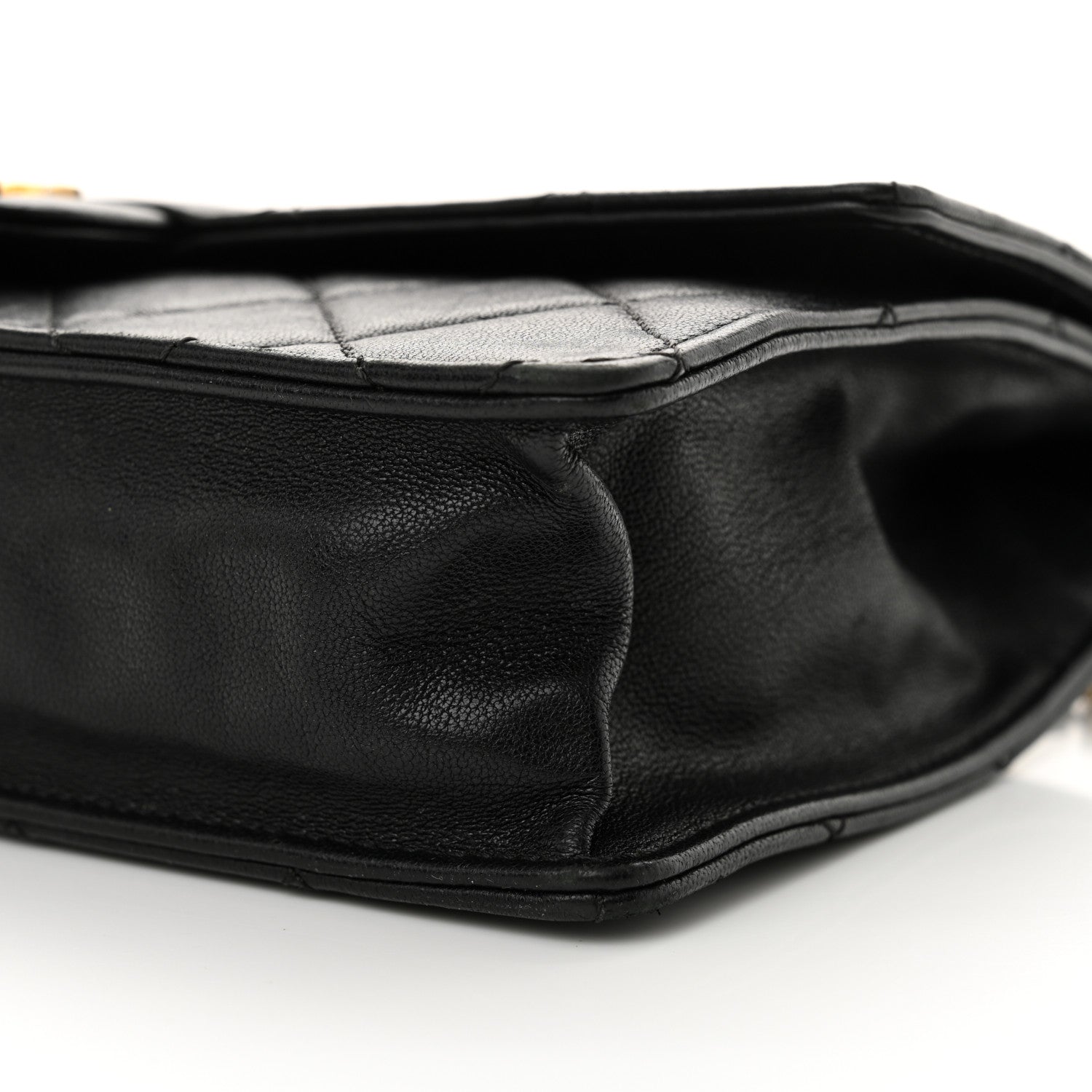 Chanel Lambskin Quilted Large Pearl Chain Flap Bag Black 10 of 10