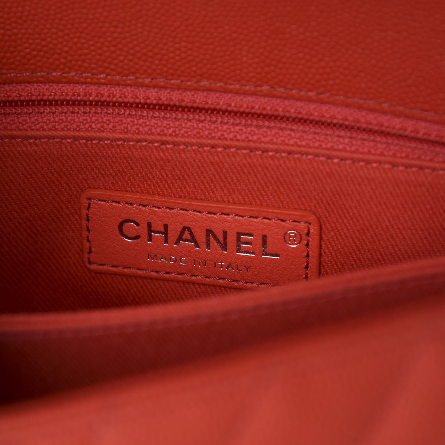 Caviar Chevron Quilted Mini Coco Handle Flap Red