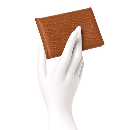 Hermes Epsom Verso Calvi Duo Card Case Gold Vert Fizz 2 of 9