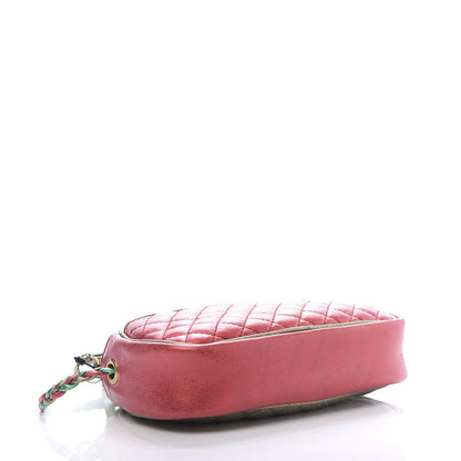 Gucci Laminated Nappa Trapuntata Mini Zumi Dome Shoulder Bag Rosso Jasmine Green Rame 4 of 9