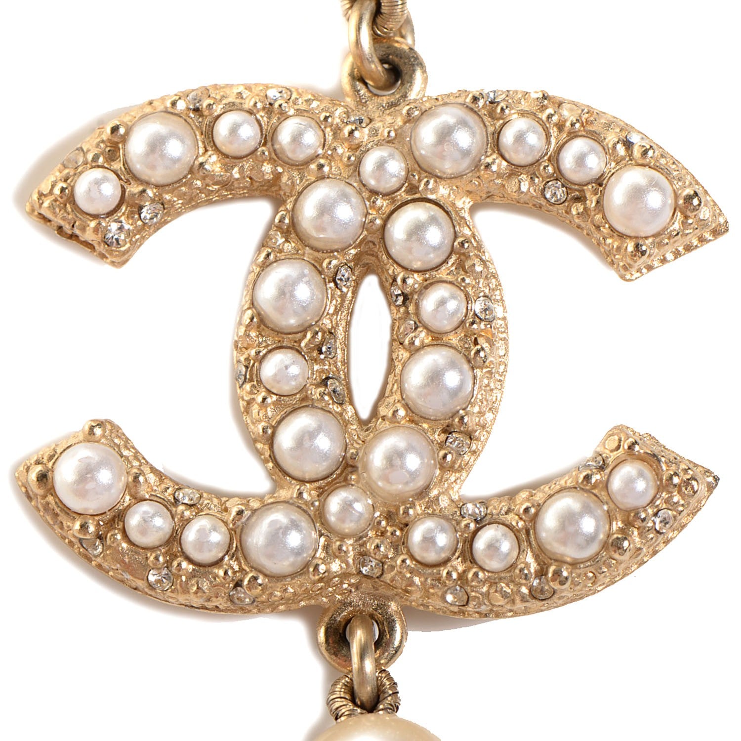 Chanel Graduated Pearl CC Long Necklace Gold 5 of 6