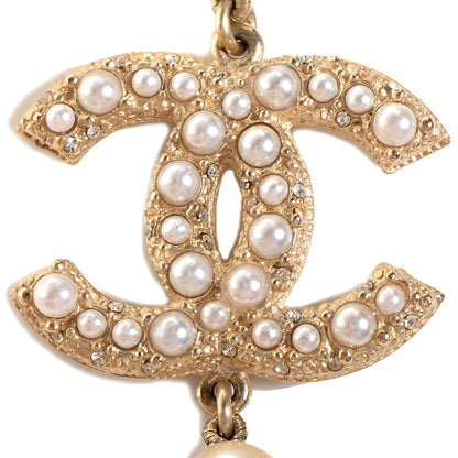 Chanel Graduated Pearl CC Long Necklace Gold 5 of 6