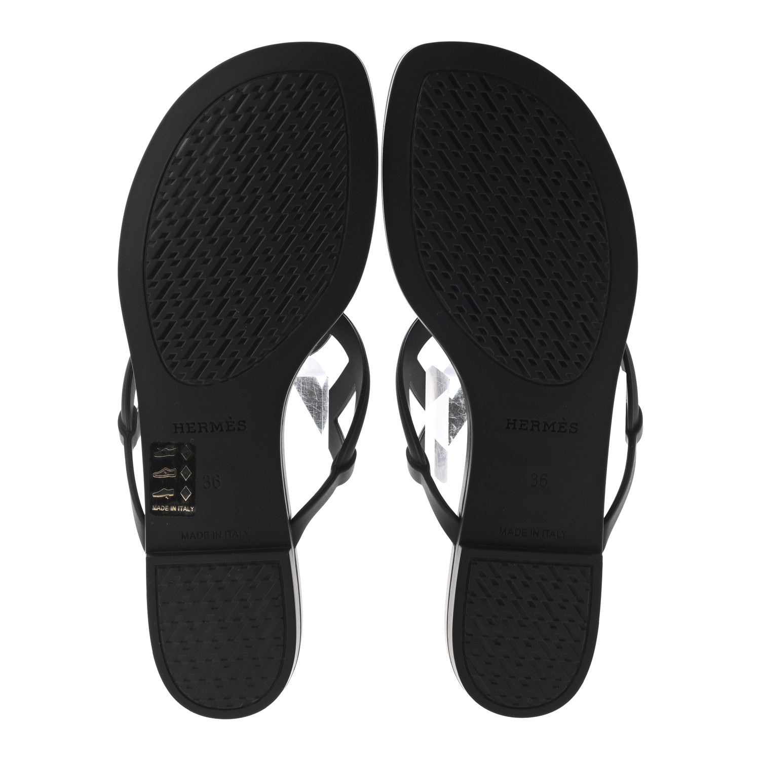 Hermes Rubber Womens Egerie Sandals 36 Black 5 of 7