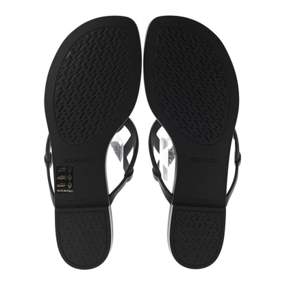 Hermes Rubber Womens Egerie Sandals 36 Black 5 of 7