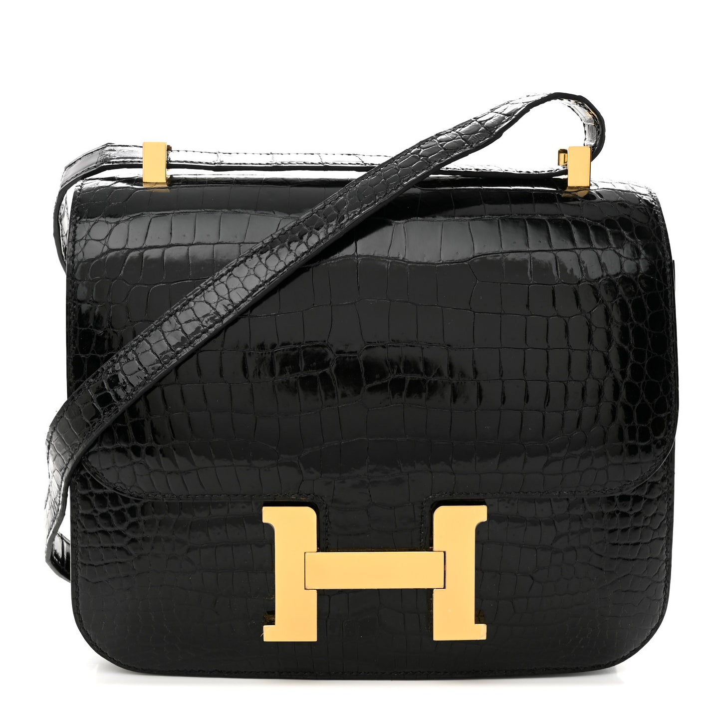 Shiny Porosus Crocodile Constance 24 Black