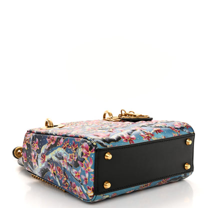 Christian Dior Smooth Calfskin Raqib Shaw Art Mini Lady Dior Navy Multicolor 4 of 12