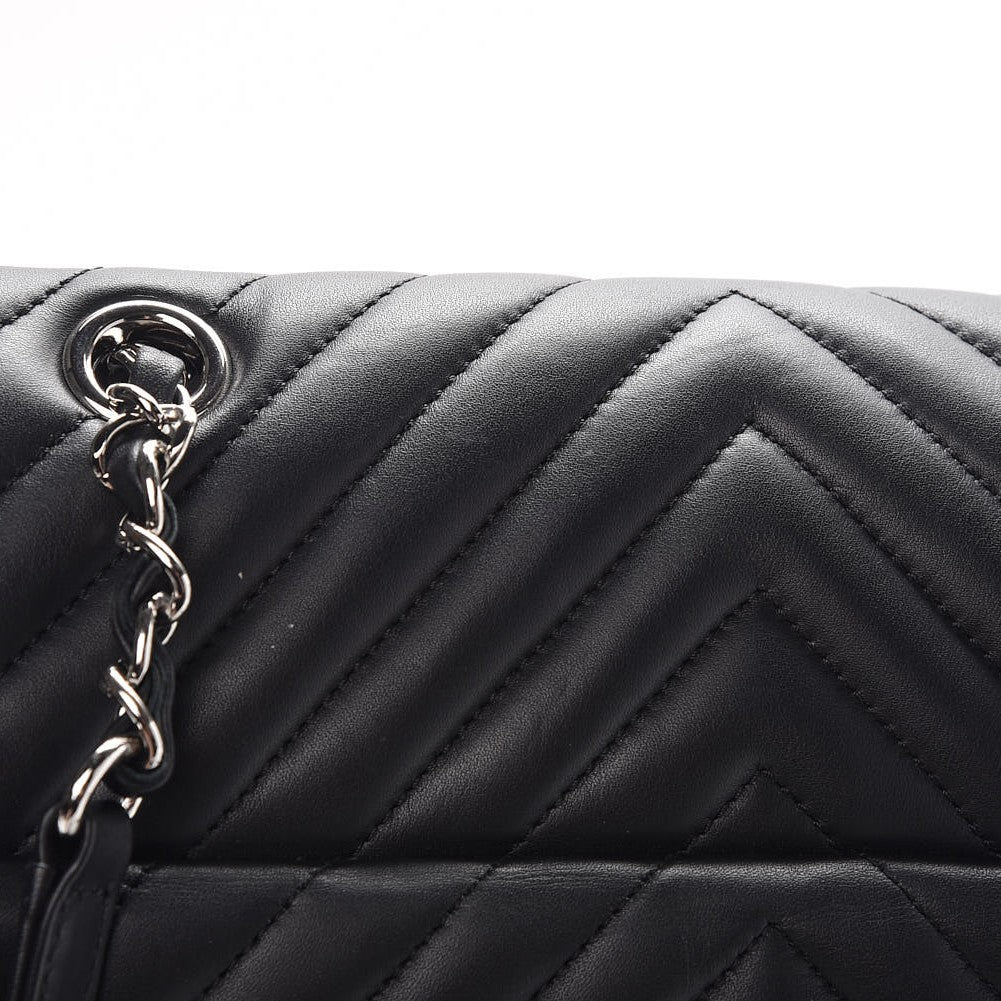 Chanel Calfskin Chevron Quilted Large Urban Spirit Backpack Black 10 of 11