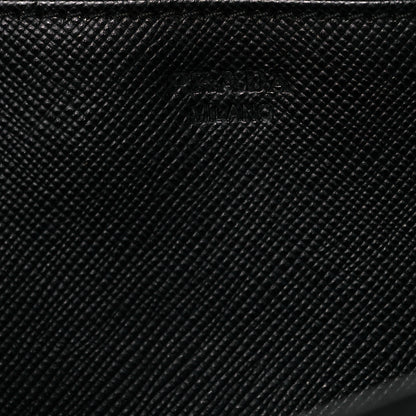Prada Saffiano Metal Flap Wallet With Strap Black 5 of 10