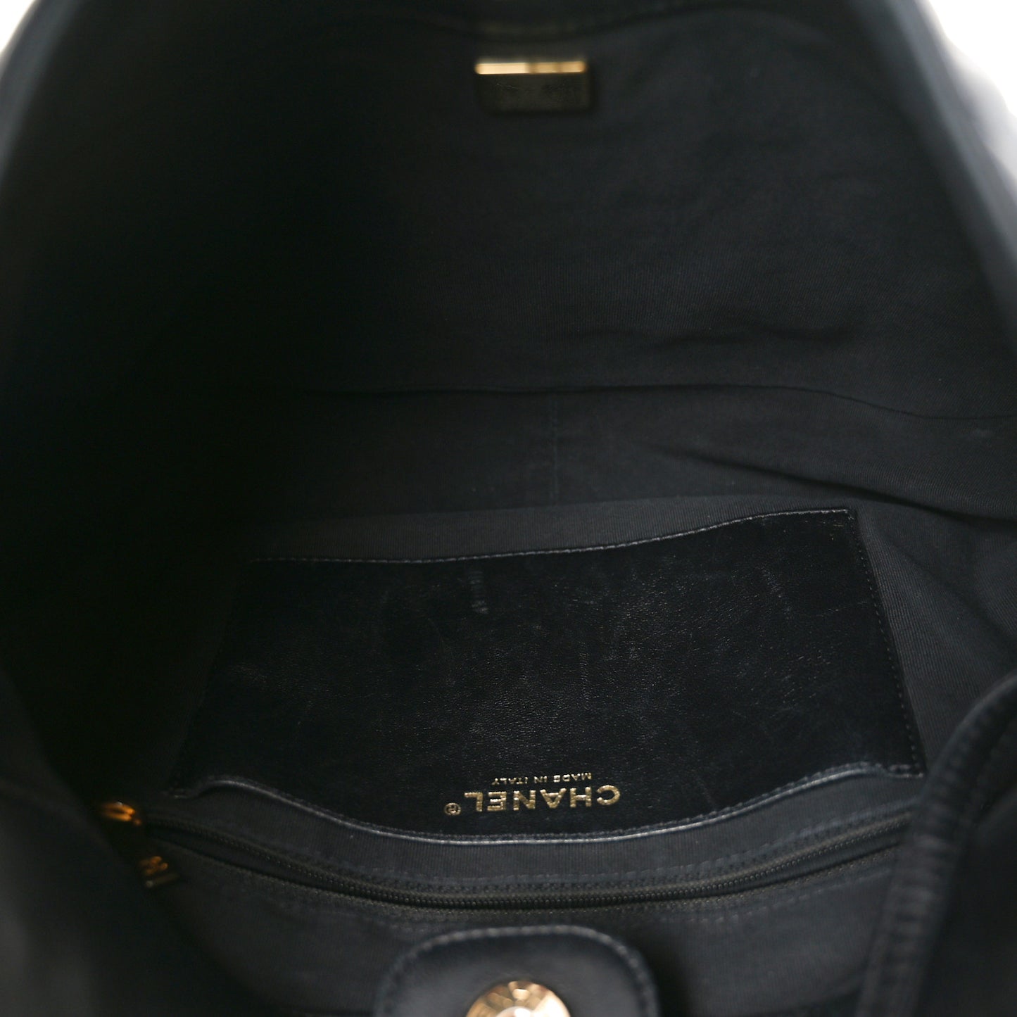 Lambskin Quilted Large CC Funky Town Hobo Black