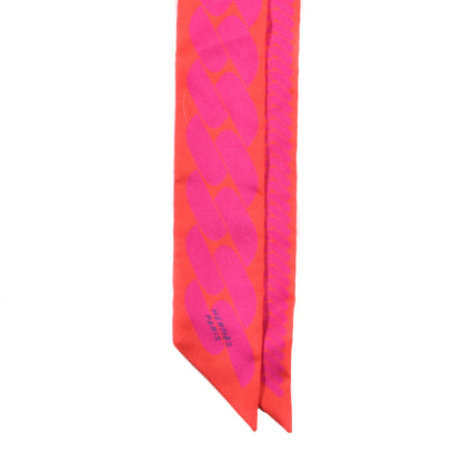 Hermes Silk Clic C'est Noue Twilly Rouge Grenadine Fuchsia 2 of 4