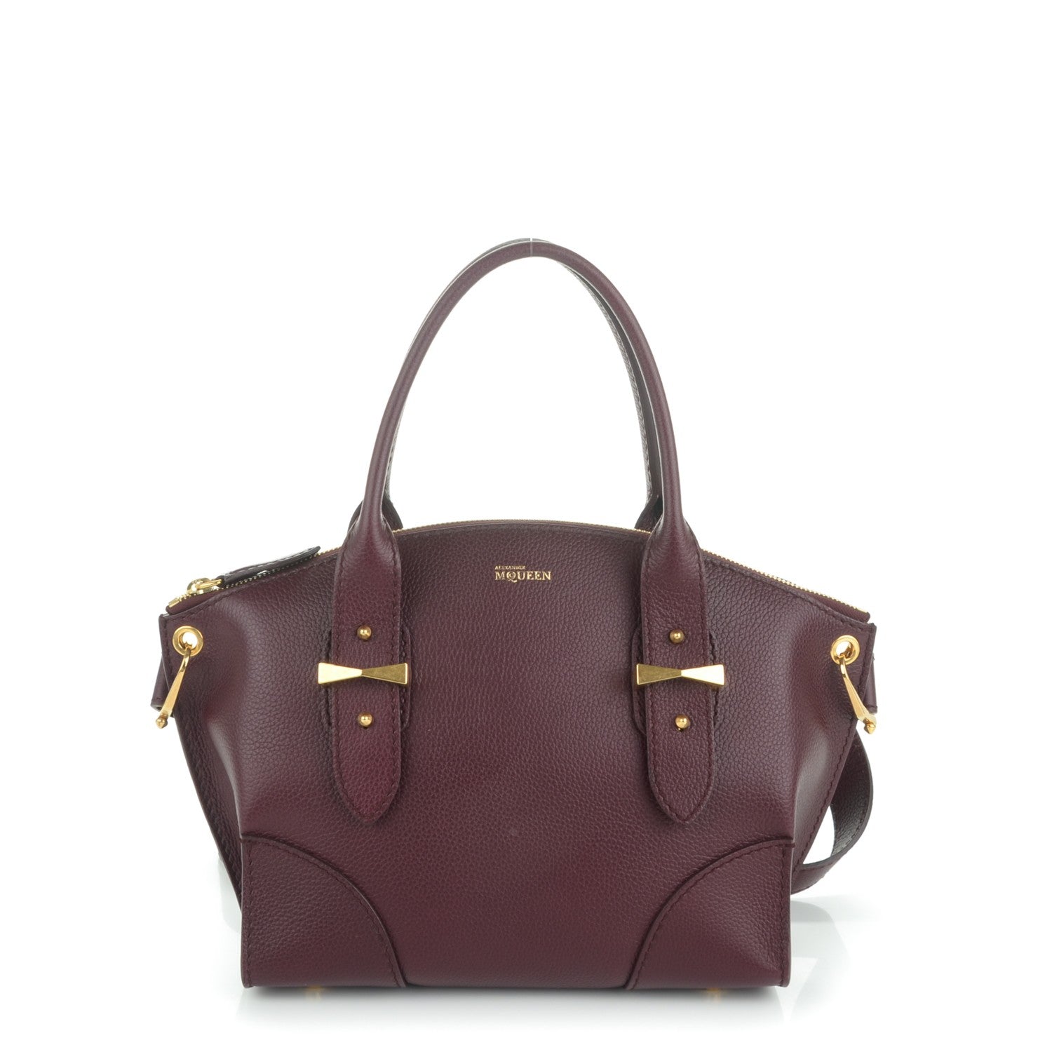 Alexander McQueen Grained Calfskin Small Legend Satchel Bordeaux 1 of 7