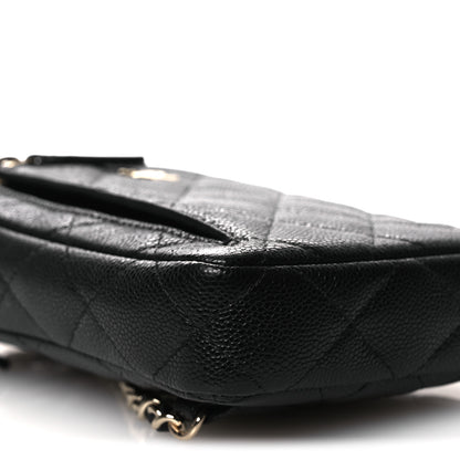Chanel Caviar Quilted Phone Holder With Chain Black 8 of 9