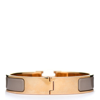 Hermes Enamel Narrow Clic Clac H Bracelet PM Marron Glace 2 of 3