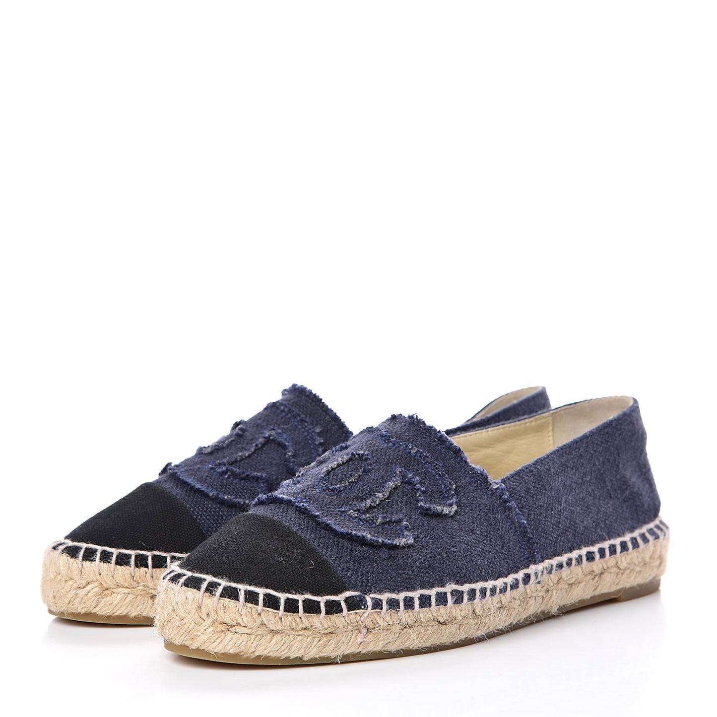 Denim Toile CC Espadrilles 36 Navy Black
