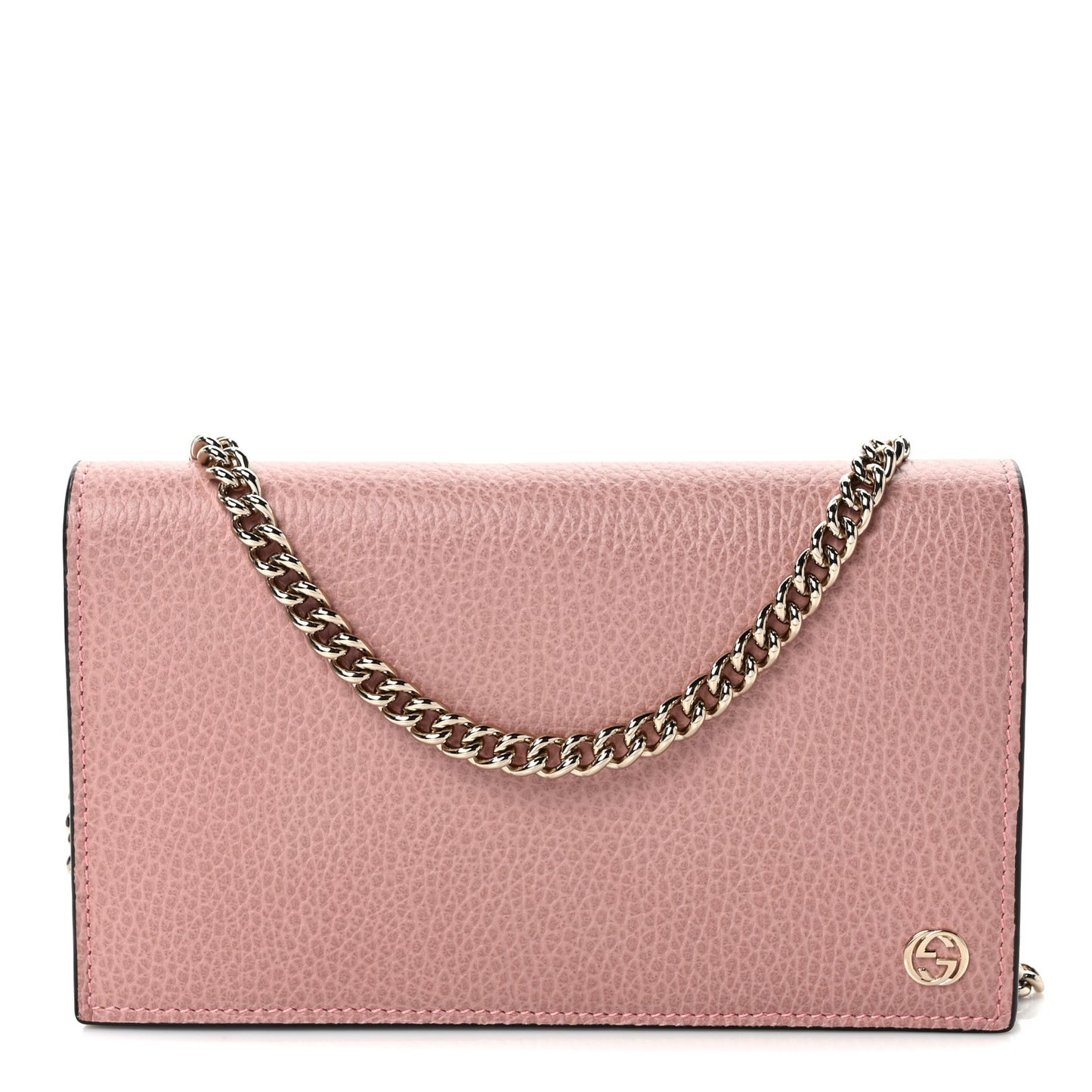 Dollar Calfskin Medium Betty Chain Wallet Soft Pink