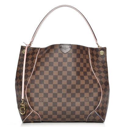Louis Vuitton Damier Ebene Caissa Hobo Rose Ballerine 1 of 13