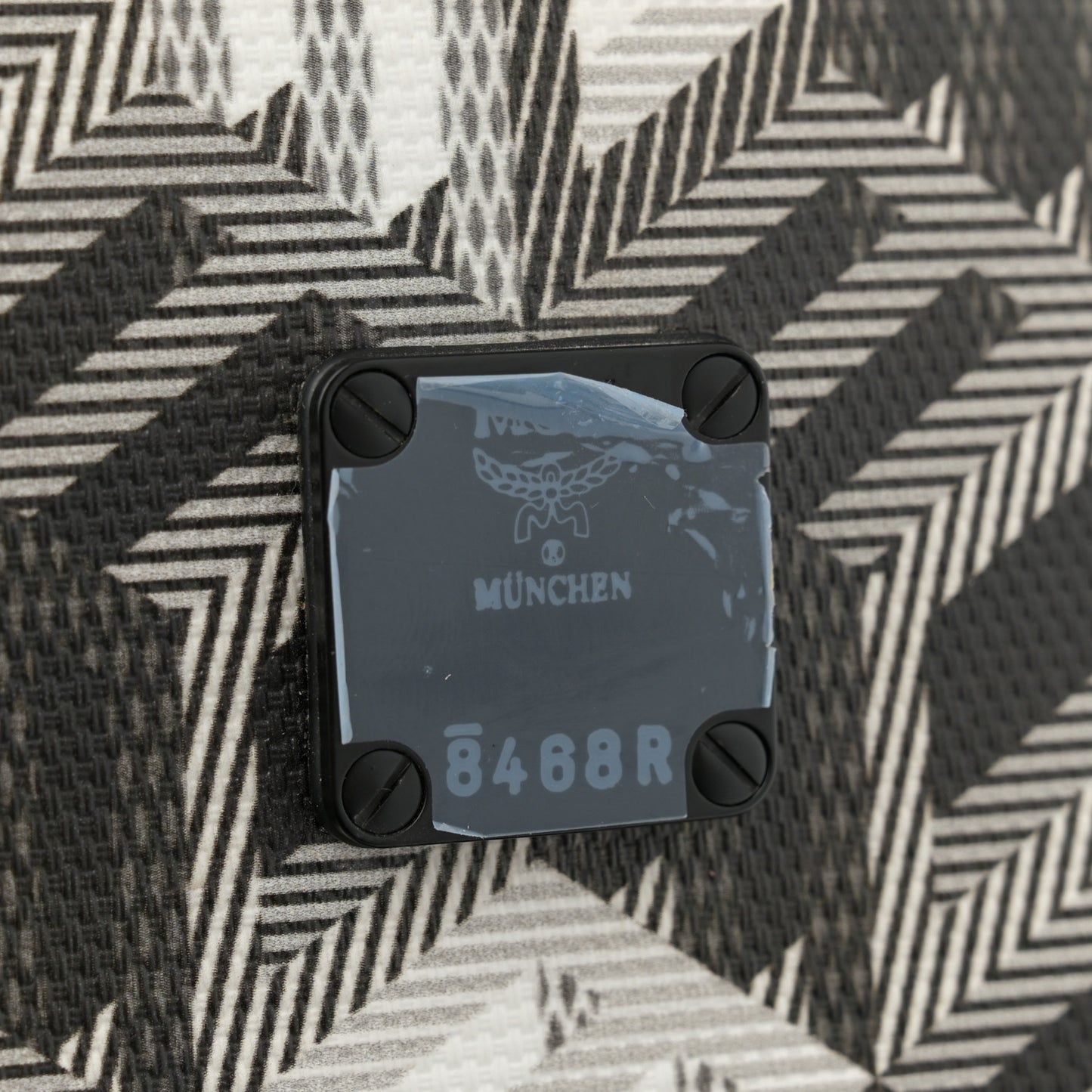 Cubic Monogram Medium Backpack Black White