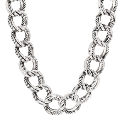 David Yurman Sterling Silver Double Curb Link Necklace 1 of 5