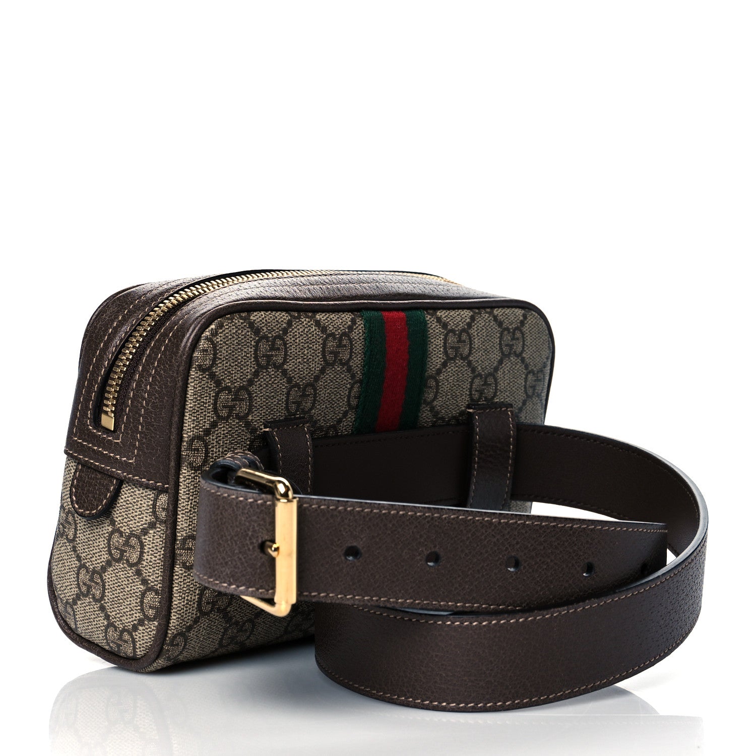 Gucci GG Supreme Monogram Web Small Ophidia Belt Bag 75 30 Dark Brown 3 of 10