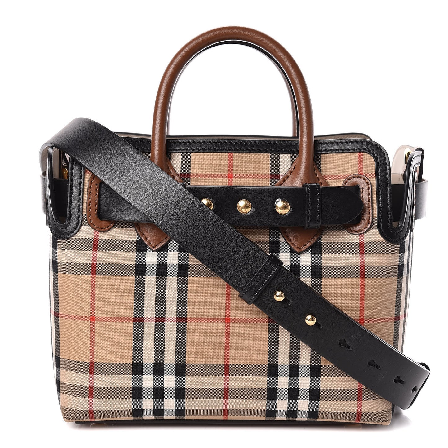 Calfskin Vintage Check Triple Stud Mini Belt Bag Archive Beige