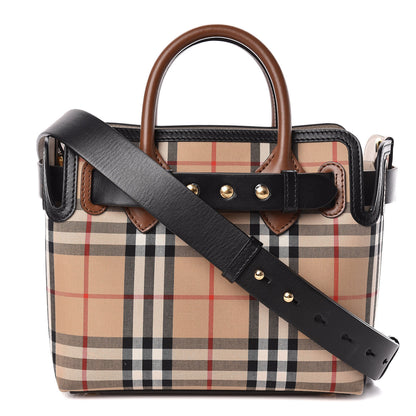 Burberry Calfskin Vintage Check Triple Stud Mini Belt Bag Archive Beige 1 of 12