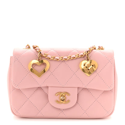 Chanel Lambskin Quilted Mini Heart Charms Flap Light Pink 1 of 10