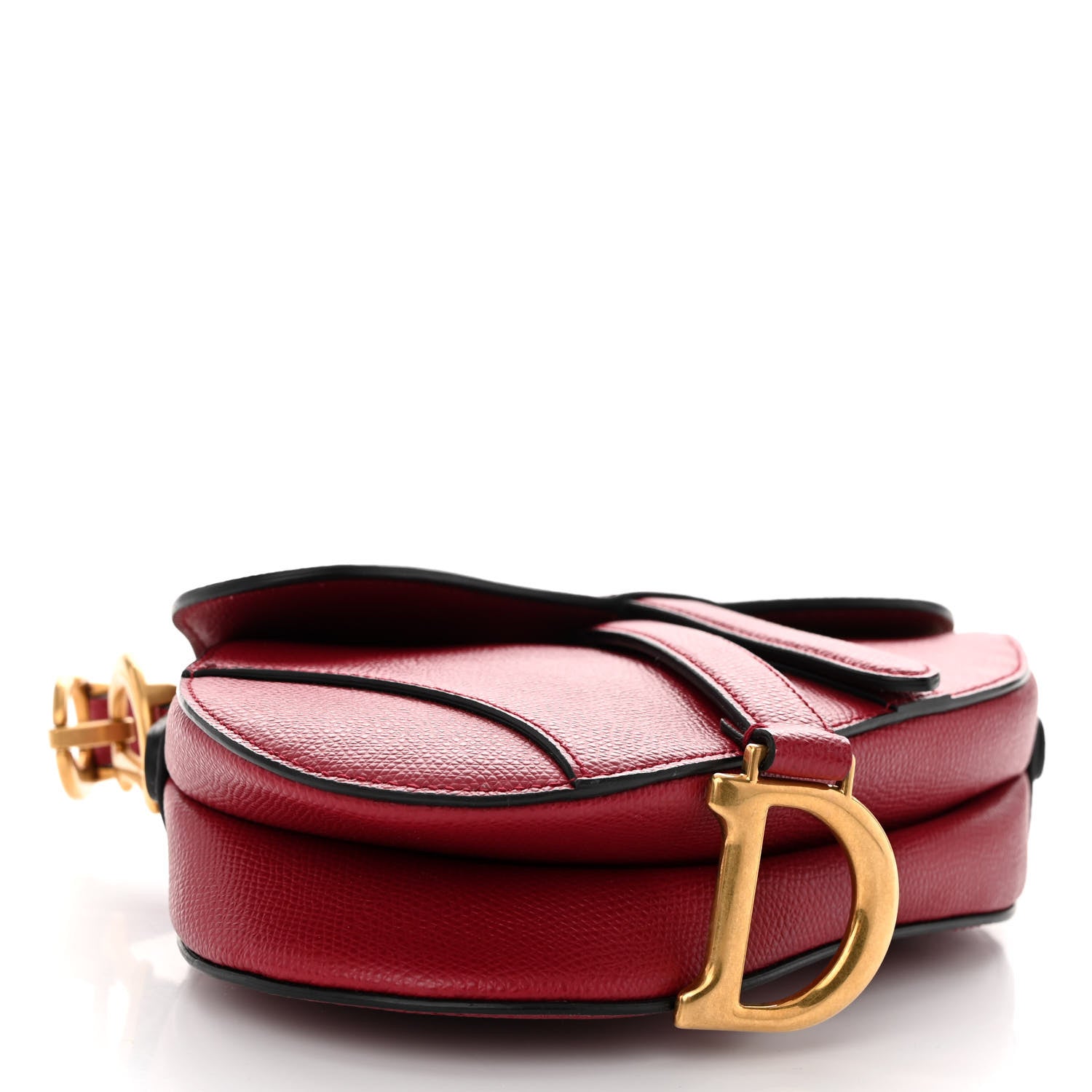 Christian Dior Grained Calfskin Mini Saddle Bag Red 4 of 10