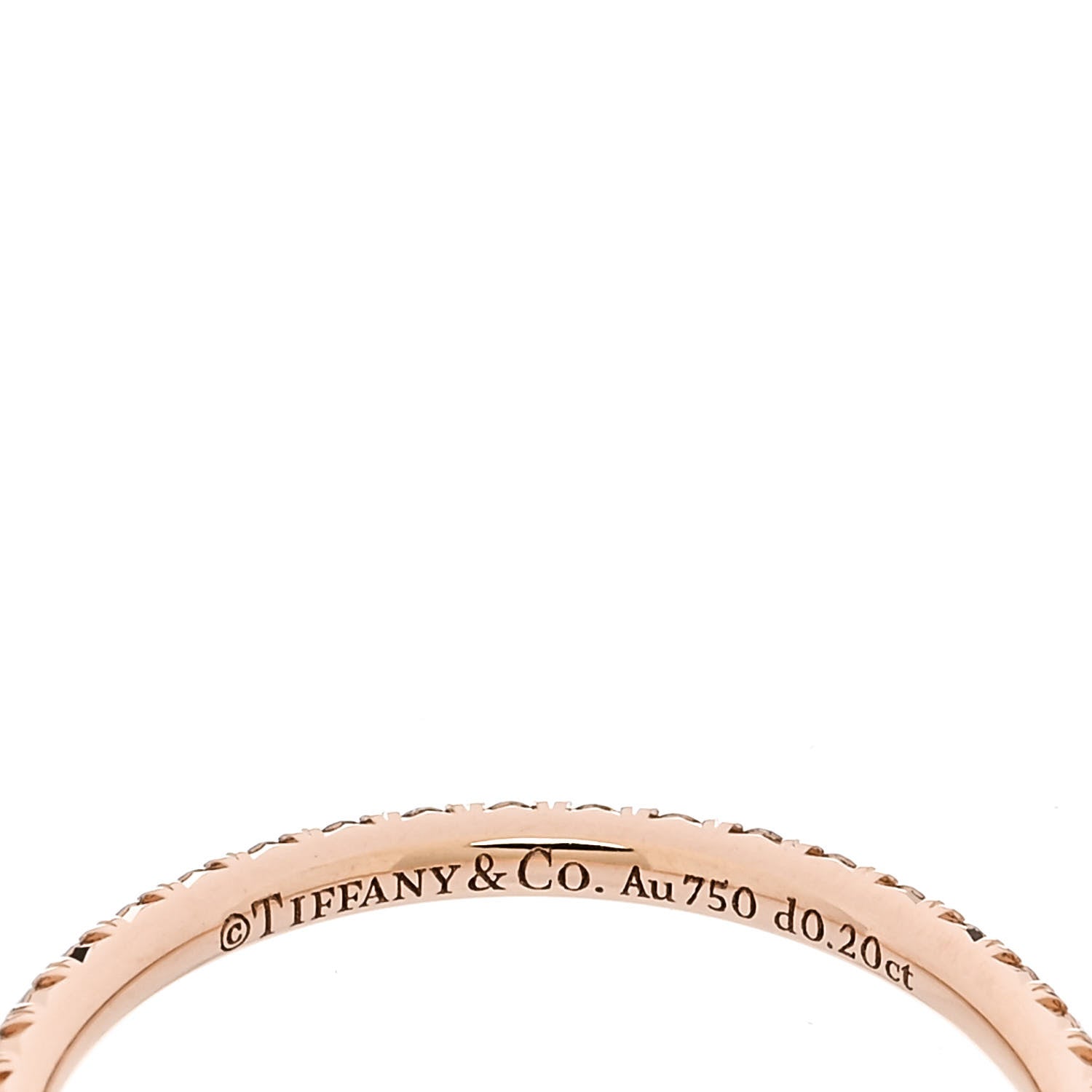 Tiffany 18K Rose Gold Diamond Metro Band Ring 50 5.5 4 of 4