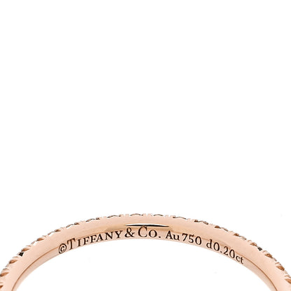 Tiffany 18K Rose Gold Diamond Metro Band Ring 50 5.5 4 of 4