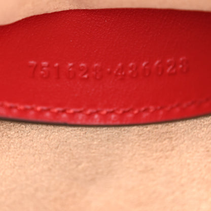 Gucci Calfskin Matelasse Diagonal Mini Interlocking G Heart Shoulder Bag Hibiscus Red 7 of 10