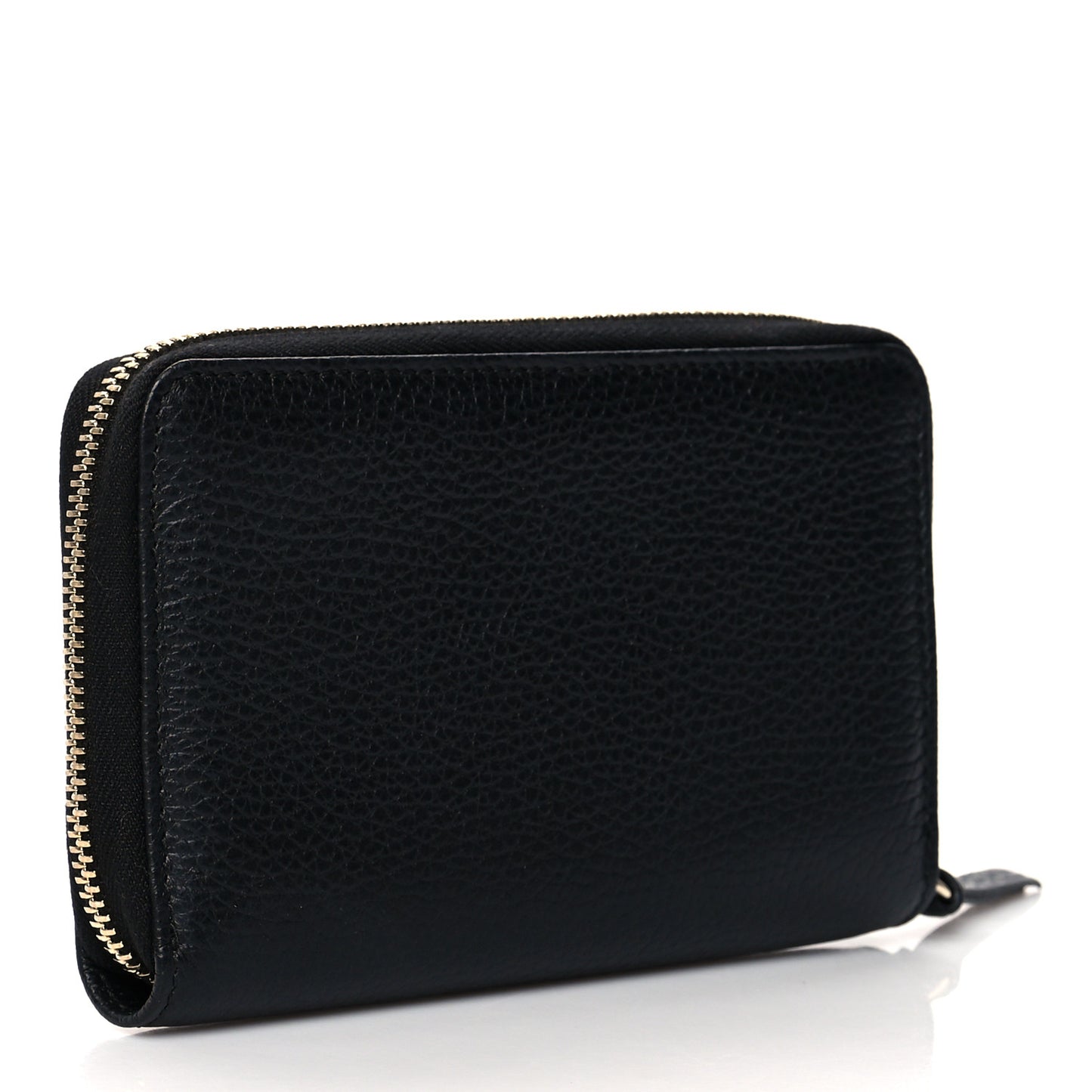 Dollar Calfskin Medium Swing Zip Around Wallet Black