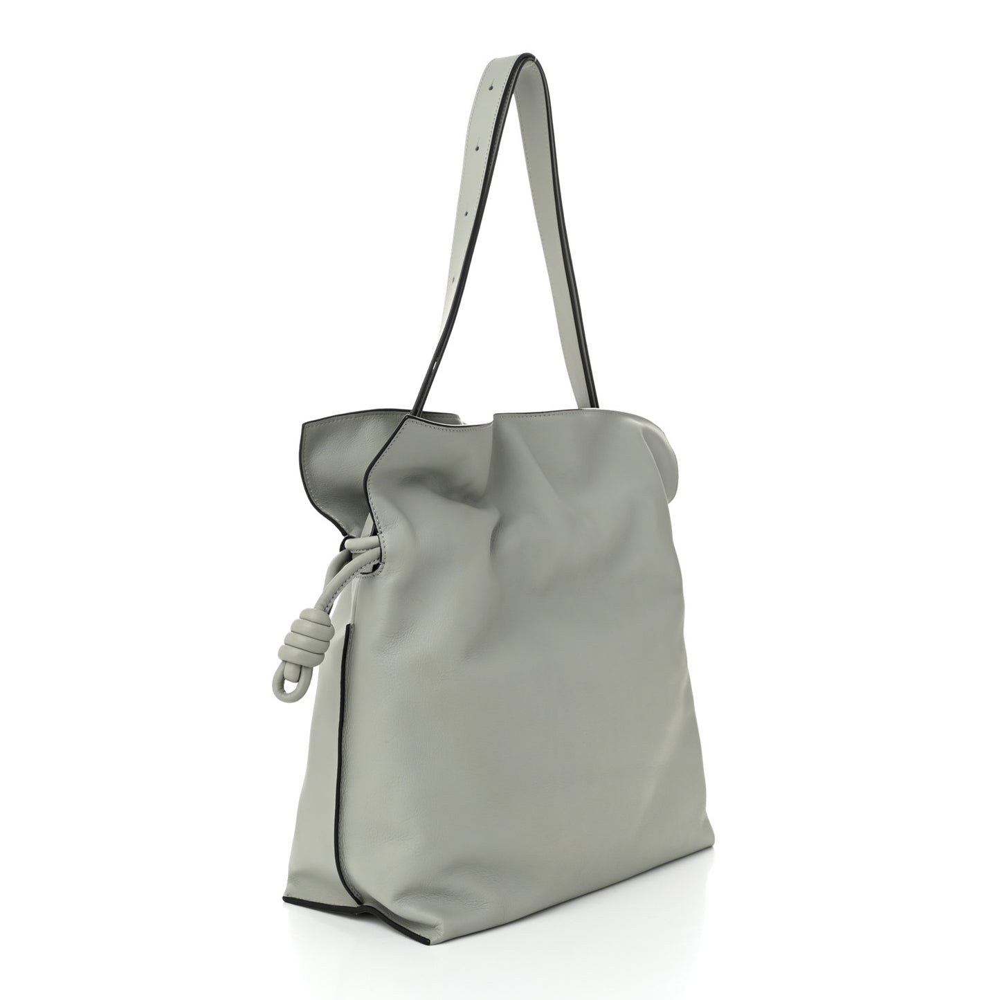 Calfskin Large Flamenco Knot Bag Grey
