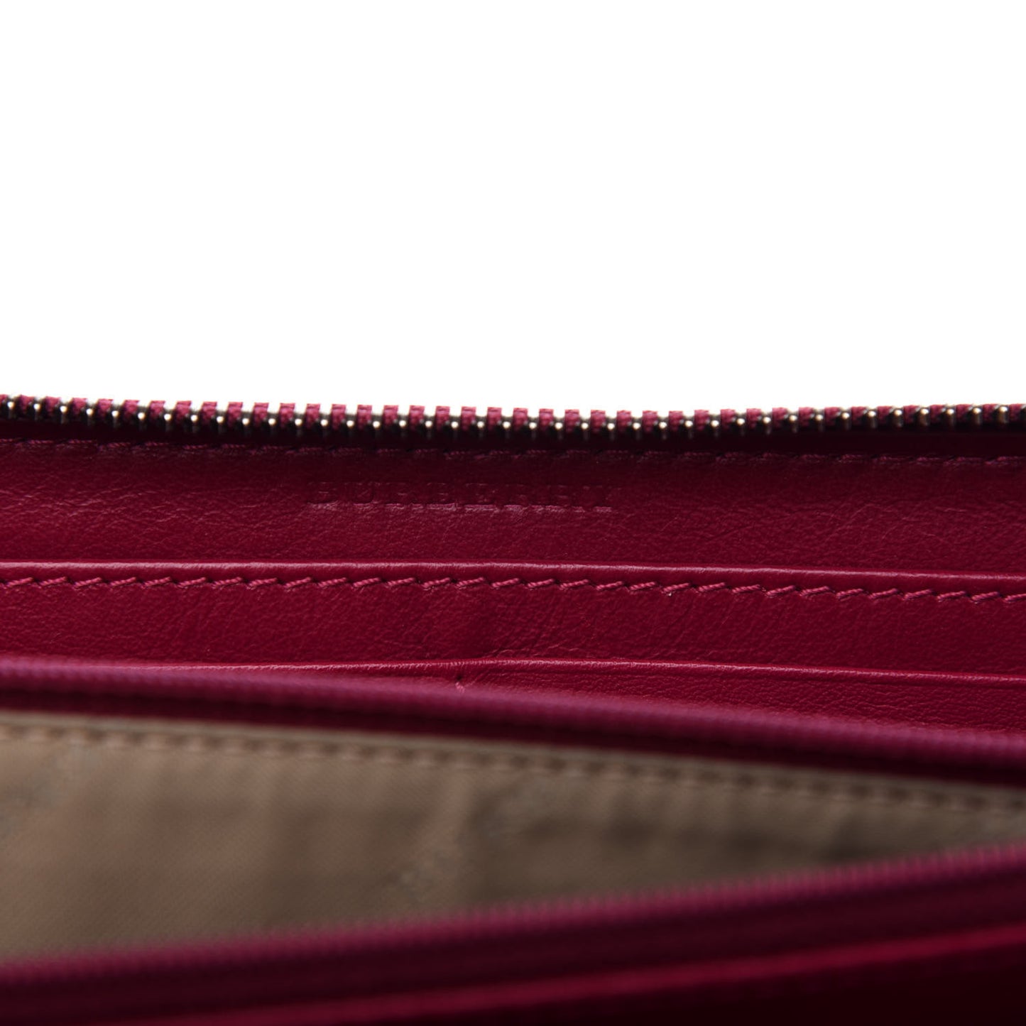Patent Check Embossed Large Zip Around Wallet Raspberry Sorbet