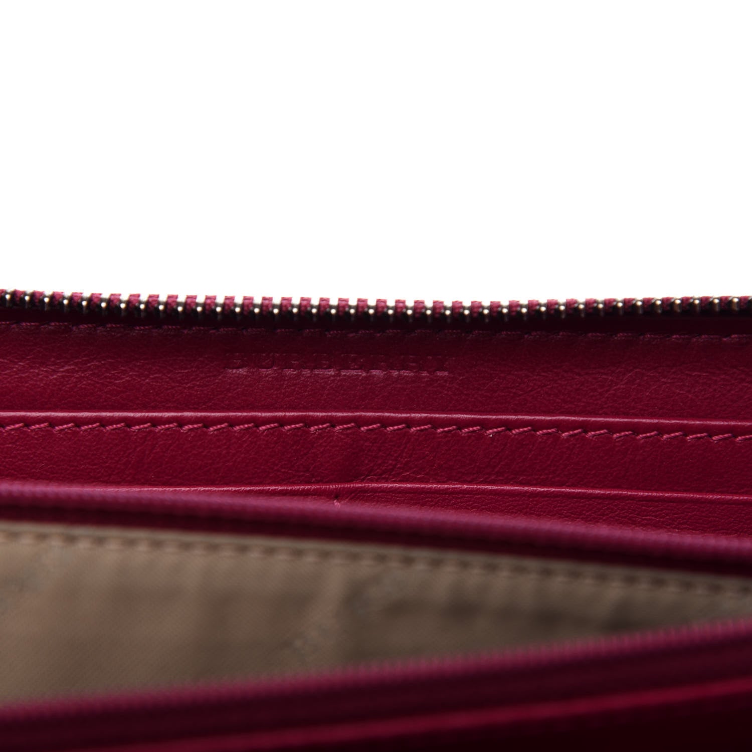 Burberry Patent Check Embossed Large Zip Around Wallet Raspberry Sorbet 6 of 7