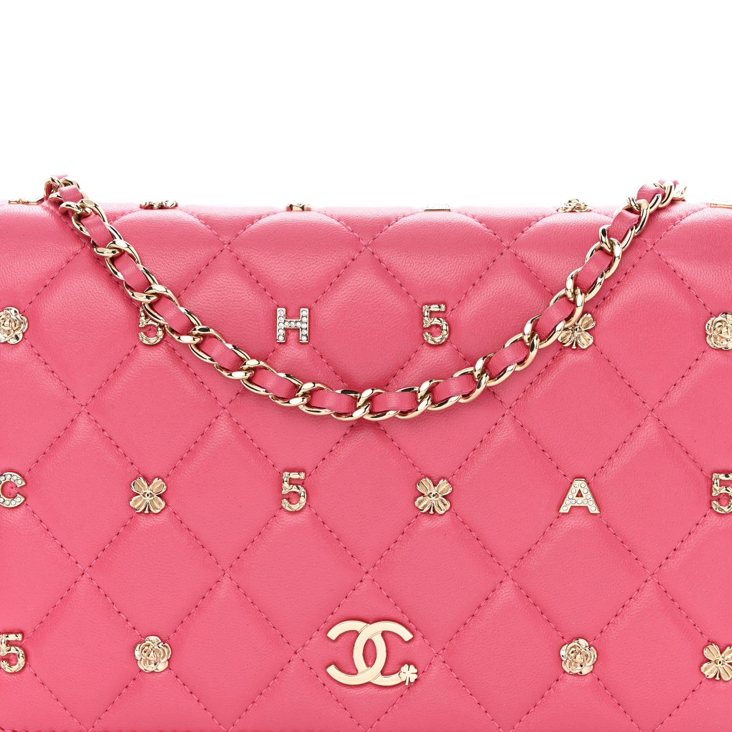 Chanel Lambskin Quilted All About Chanel Wallet On Chain WOC Pink 9 of 13