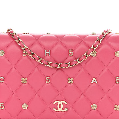 Chanel Lambskin Quilted All About Chanel Wallet On Chain WOC Pink 9 of 13