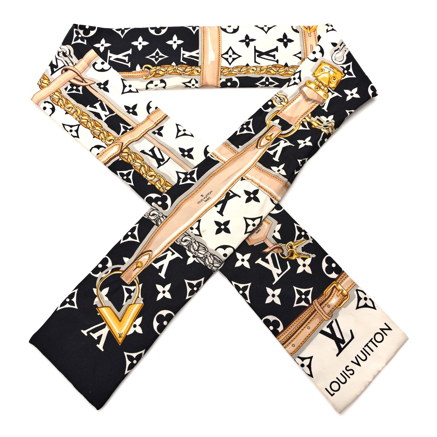 Silk Monogram Confidential Bandeau Black
