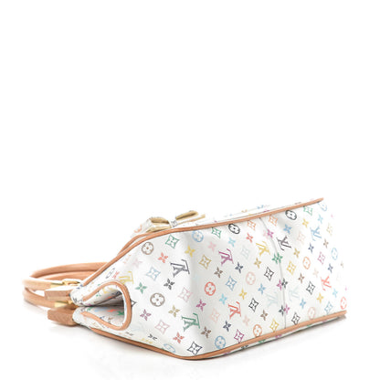 Louis Vuitton Silk Satin Monogram Multicolor Abelia White 4 of 9