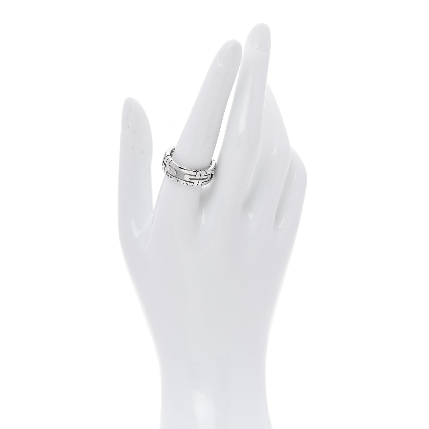 18K White Gold Parentesi Band Ring 58 8.25