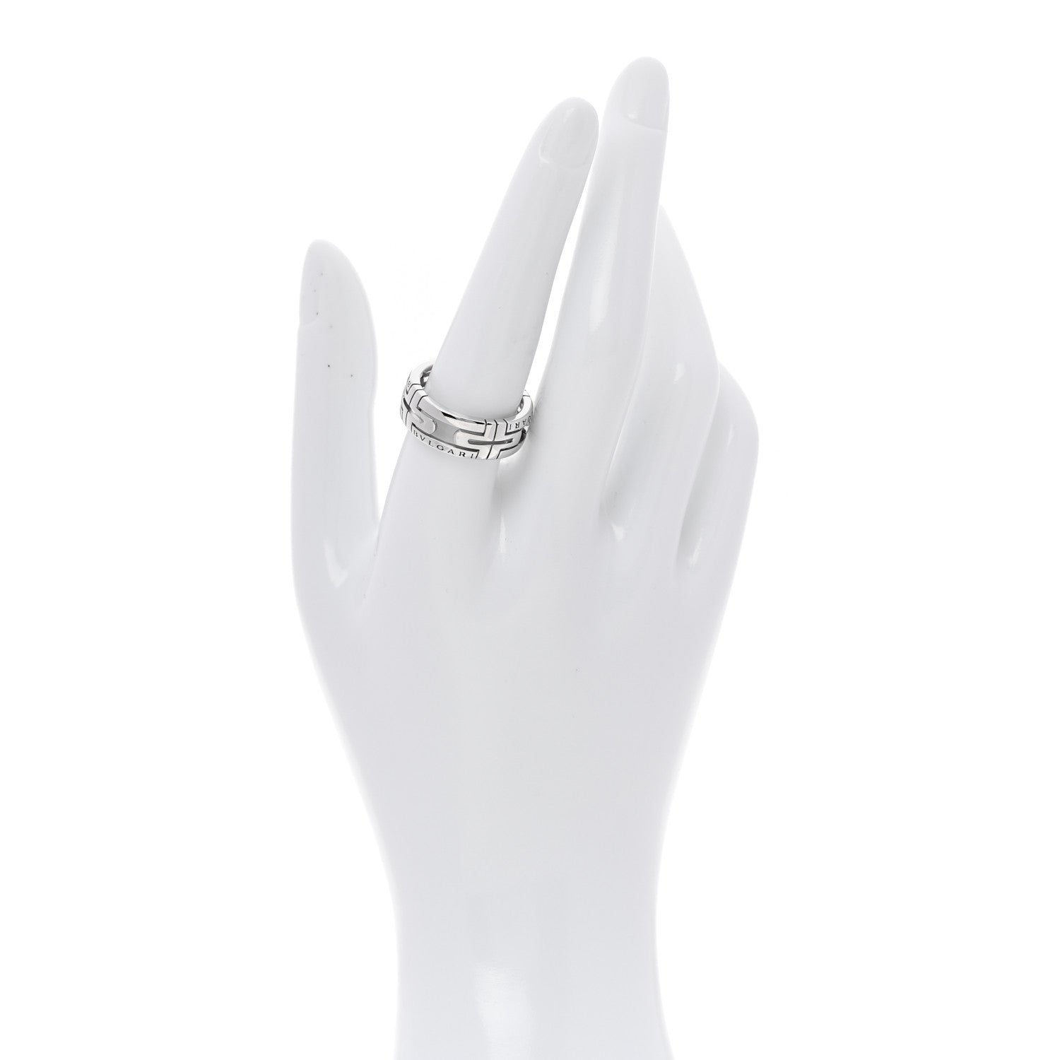 Bulgari 18K White Gold Parentesi Band Ring 58 8.25 2 of 5