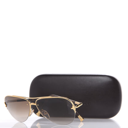 Louis Vuitton Monogram Petite Viola Pilote Aviator Sunglasses Z0571U Brown 7 of 7