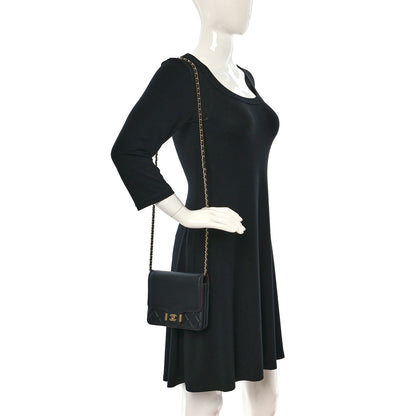 Chanel Calfskin Quilted Archi Chic Square Wallet On Chain WOC Black 2 of 10