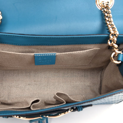 Gucci Soft Microguccissima Medium Emily Chain Shoulder Bag Deep Cobalt 5 of 9