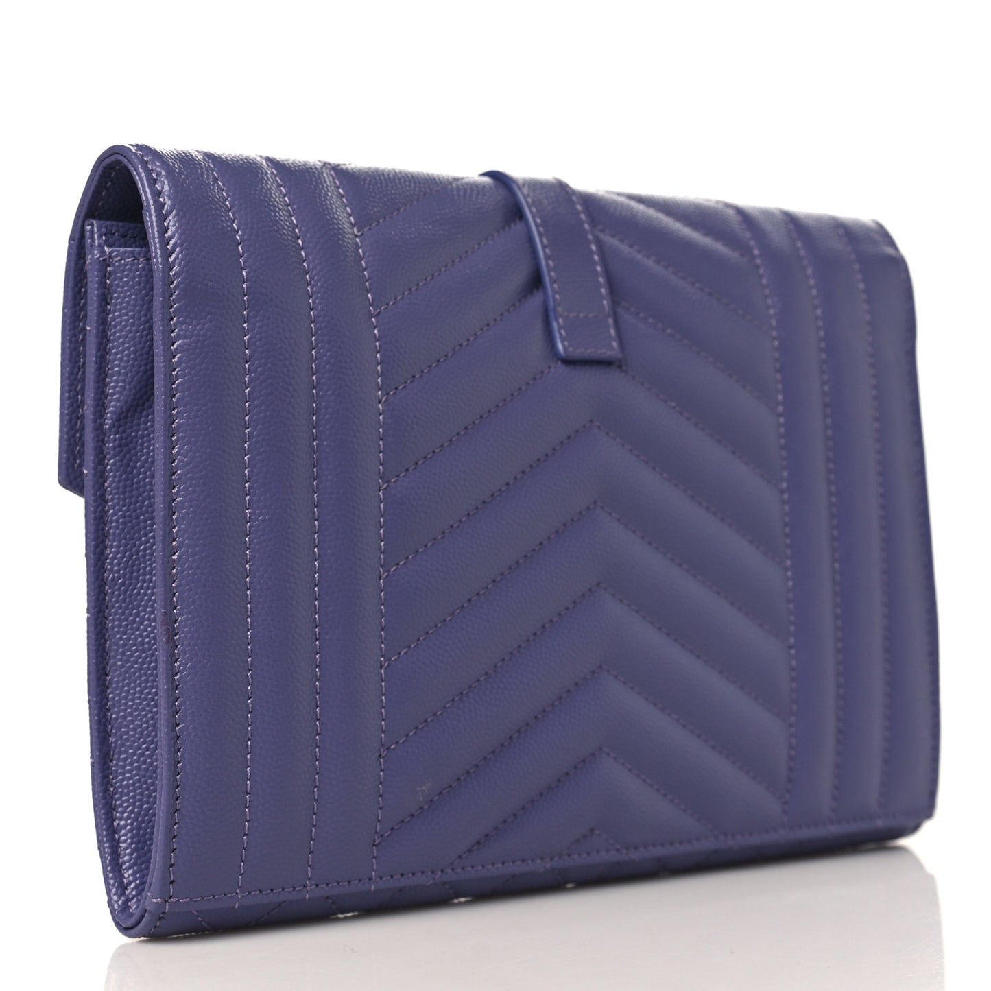 Grain De Poudre Textured Mixed Matelasse Triquilt Monogram Clutch Dark Wisteria